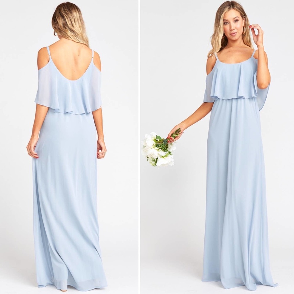 NEW Show Me Your Mumu Steel Blue Caitlin Ruffle Maxi Dress XL